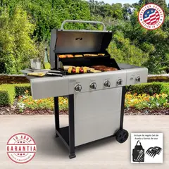 KENMORE - Parrilla a gas 4 Q + Quemador lateral + Set asado + Garras