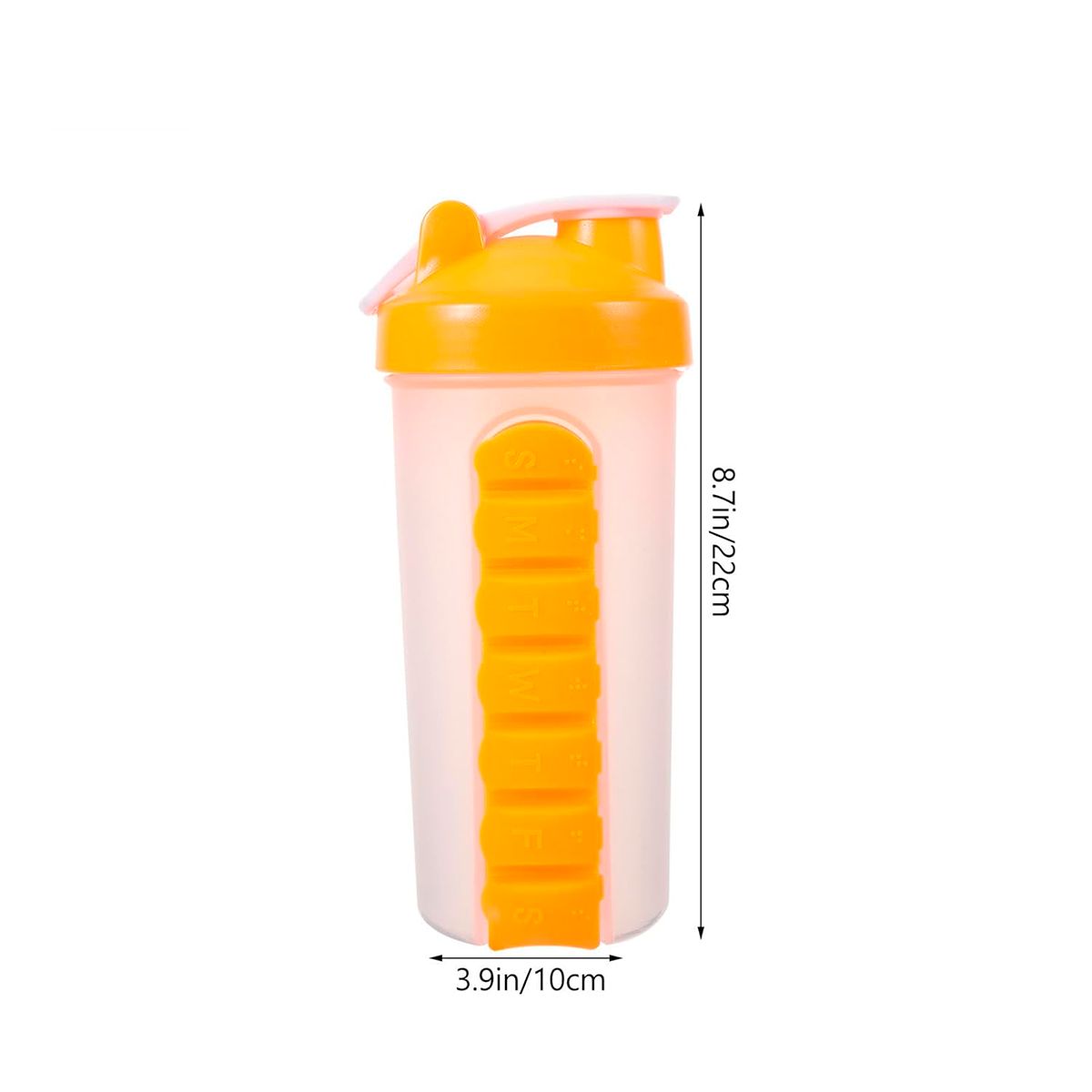 ONEDER - Botella De Agua Pastillero Organizador Pastilleros Semanales Amarillo