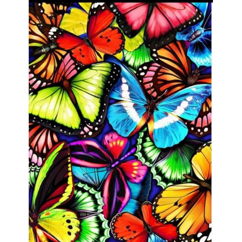 GENERICO - Kit Diamond Painting Pintura De Diamante - Mariposas Multico
