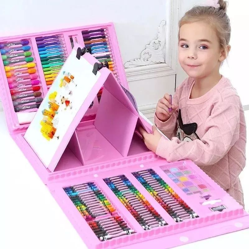 GENERICO - Set Kit De 208 Piezas Arte Para Niños Dibujo Portátil