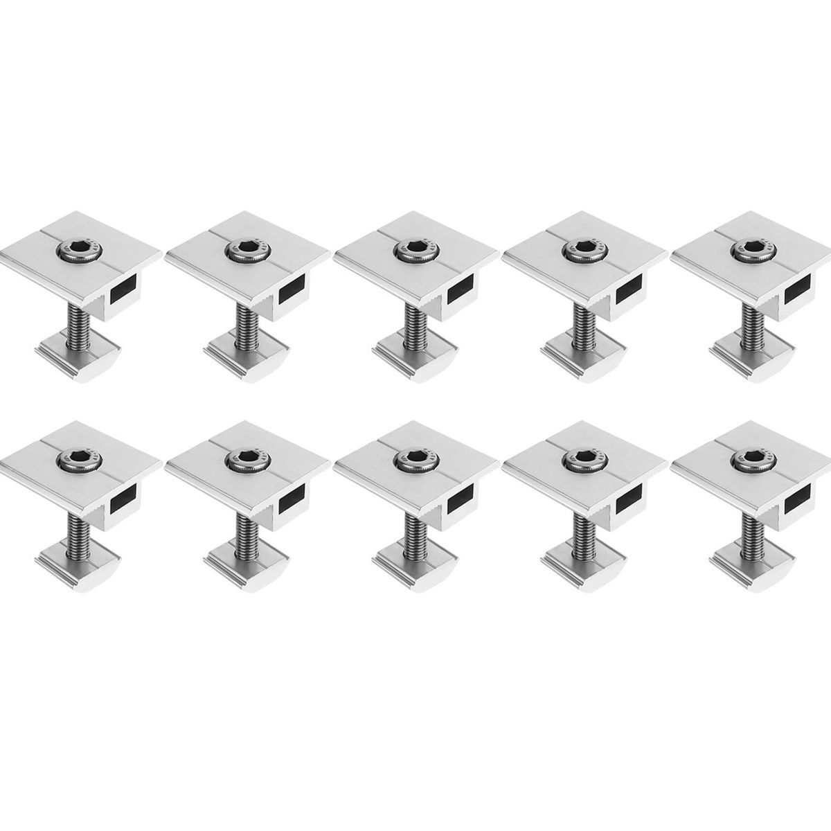 SOLIOT - Pack 10 Abrazaderas Medio Panel Solar 40mm