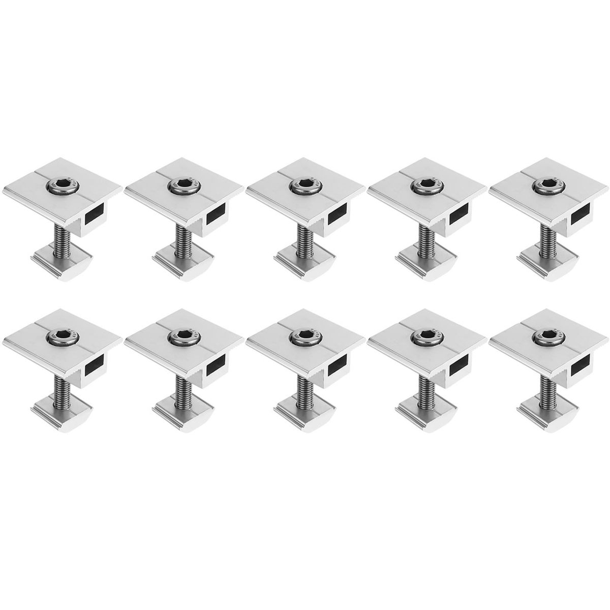 SOLIOT - Pack 10 Abrazaderas Medio Panel Solar 40mm