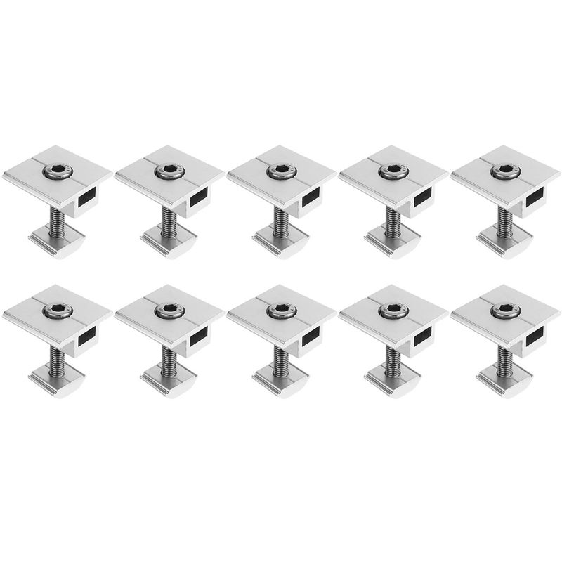 SOLIOT - Pack 10 Abrazaderas Medio Panel Solar 40mm