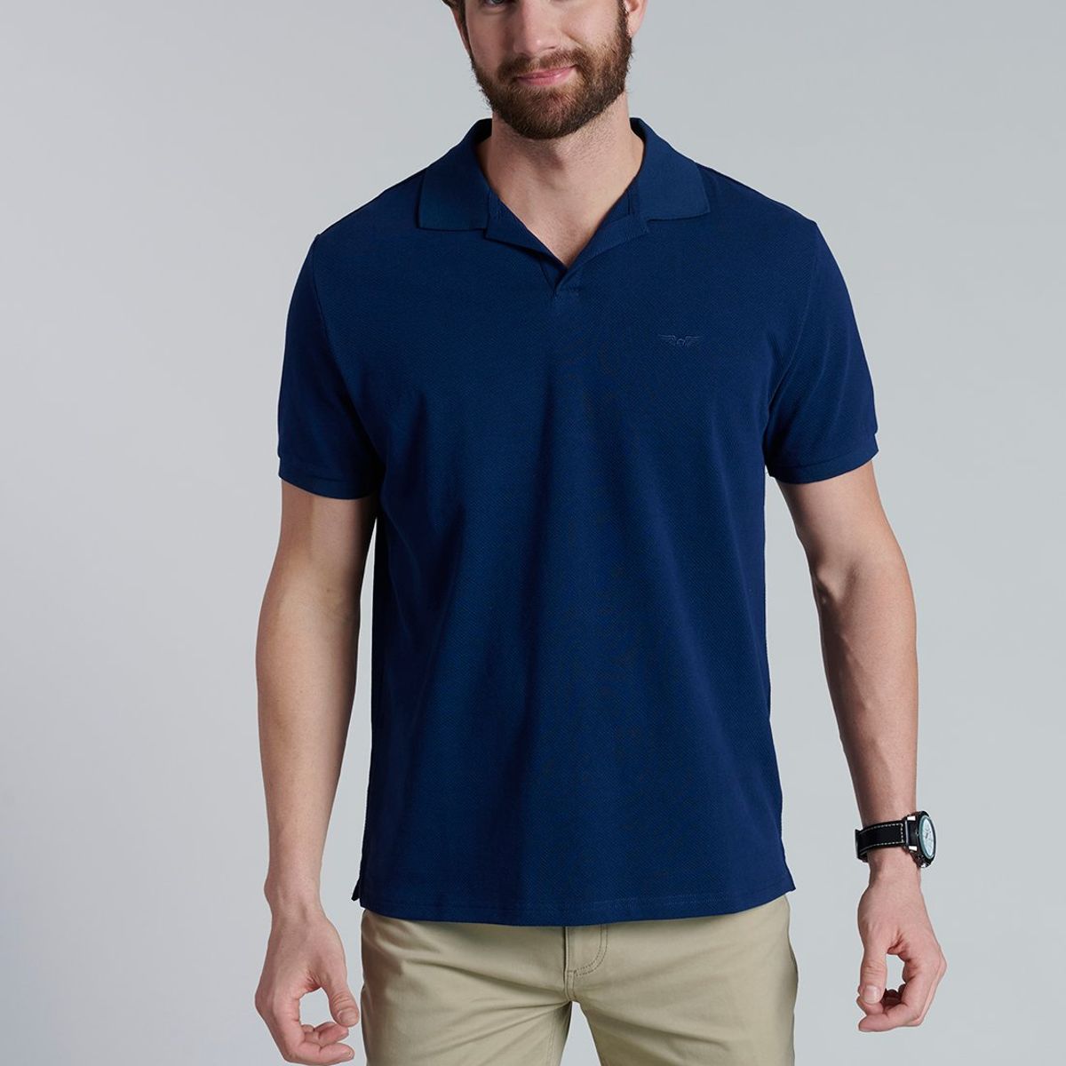 FEROUCH - Polera V Neck Polo Delaware Azul Ferouch
