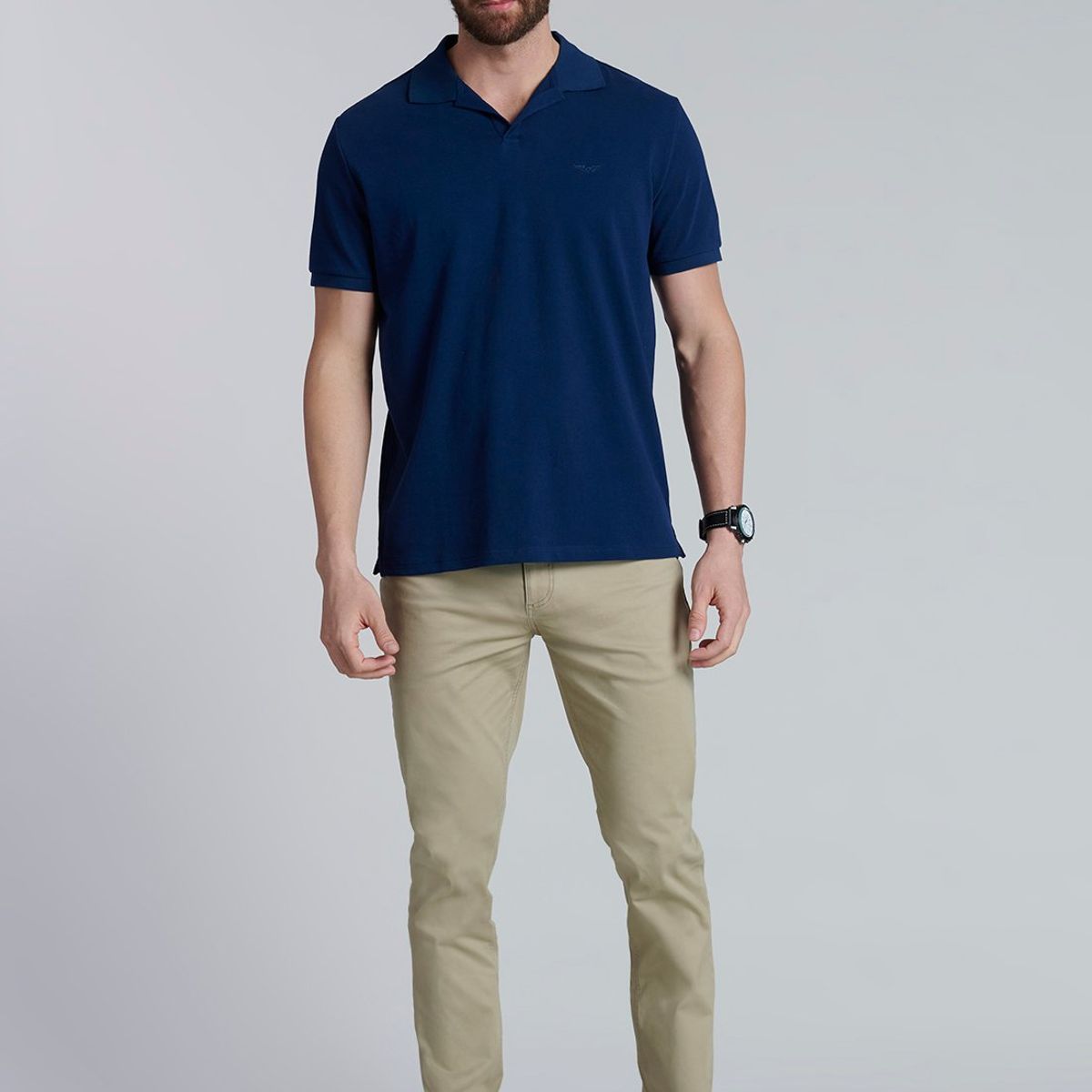 FEROUCH - Polera V Neck Polo Delaware Azul Ferouch