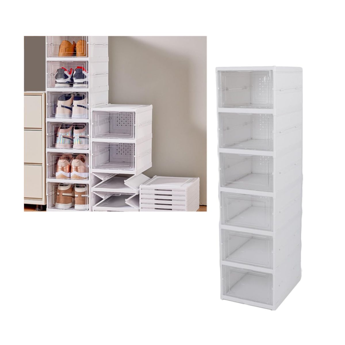 GENERICO - Zapatero Organizador De Calzado Plegable 6 Cajones Acrílico