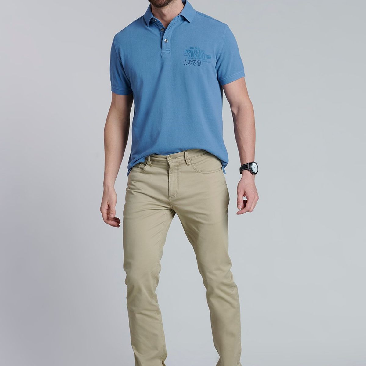 FEROUCH - Polera Polo Boston Celeste Ferouch