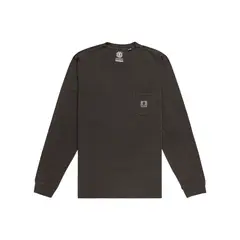 ELEMENT - Polera Manga Larga Hombre Basic Pocket Negra