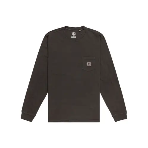 ELEMENT - Polera Manga Larga Hombre Basic Pocket Negra