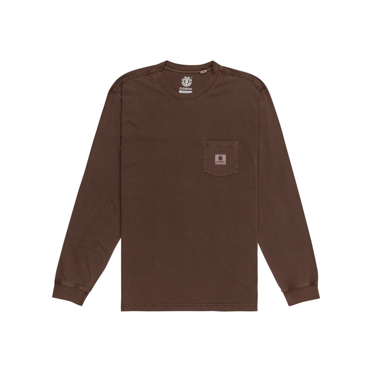 ELEMENT - Polera Manga Larga Hombre Basic Pocket Café ELEMENT
