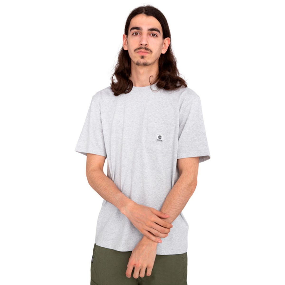 ELEMENT - Polera Manga Corta Hombre Basic Pocket Gris ELEMENT