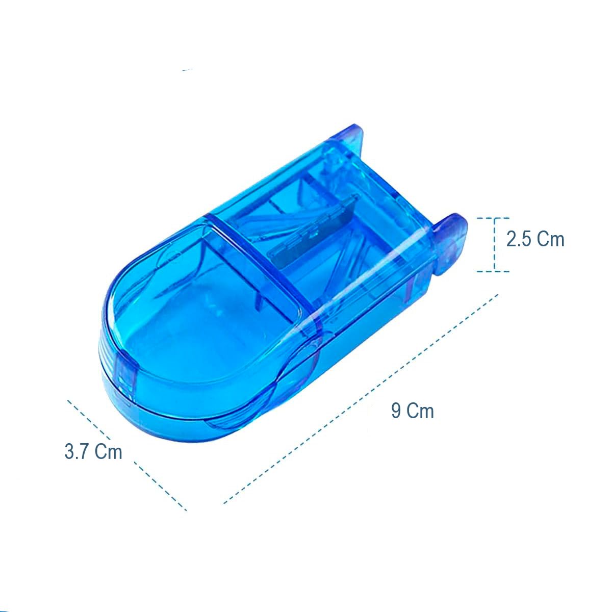 GENERICO - Pastillero Organizador Cortador Divisor Dosificador Pastilla Azul