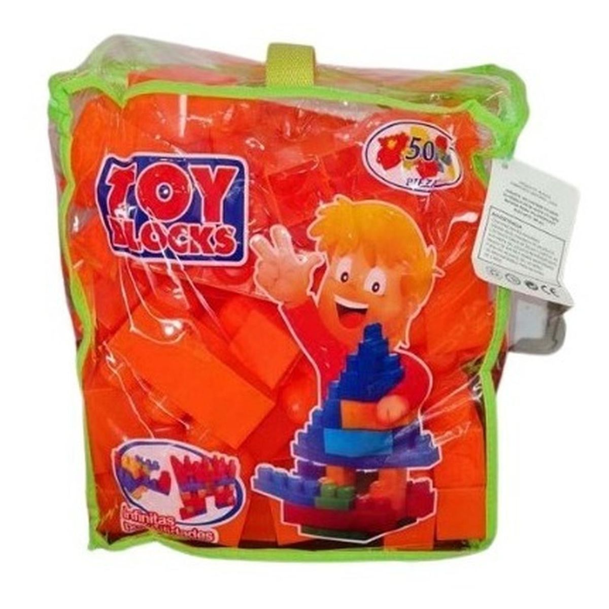 GENERICO - Bloques Entretenidos Fabricación Chilena 50 Piezas - Naranja