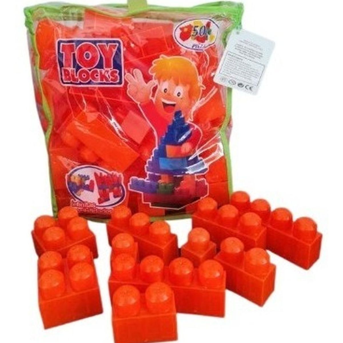 GENERICO - Bloques Entretenidos Fabricación Chilena 50 Piezas - Naranja