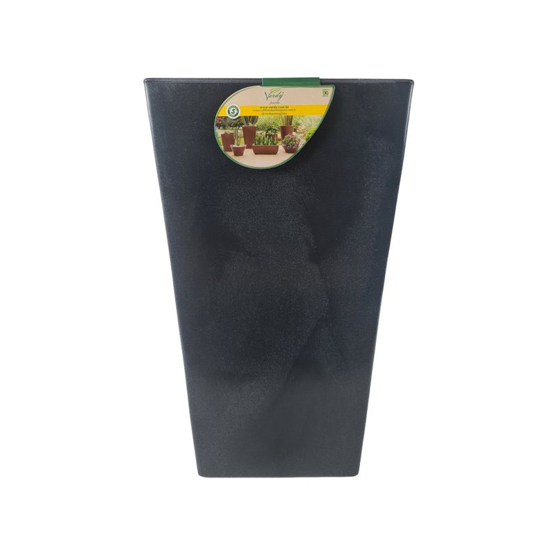 VERDY - Maceta Joinville Trapecio 19x40cms Negro Efecto Marmoleado