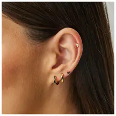 BOAZ JOYAS - ARGOLLAS ALI BLACK BAÑADAS EN ORO