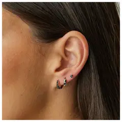 BOAZ JOYAS - ARGOLLAS ALI BLACK BAÑADAS EN ORO BLANCO