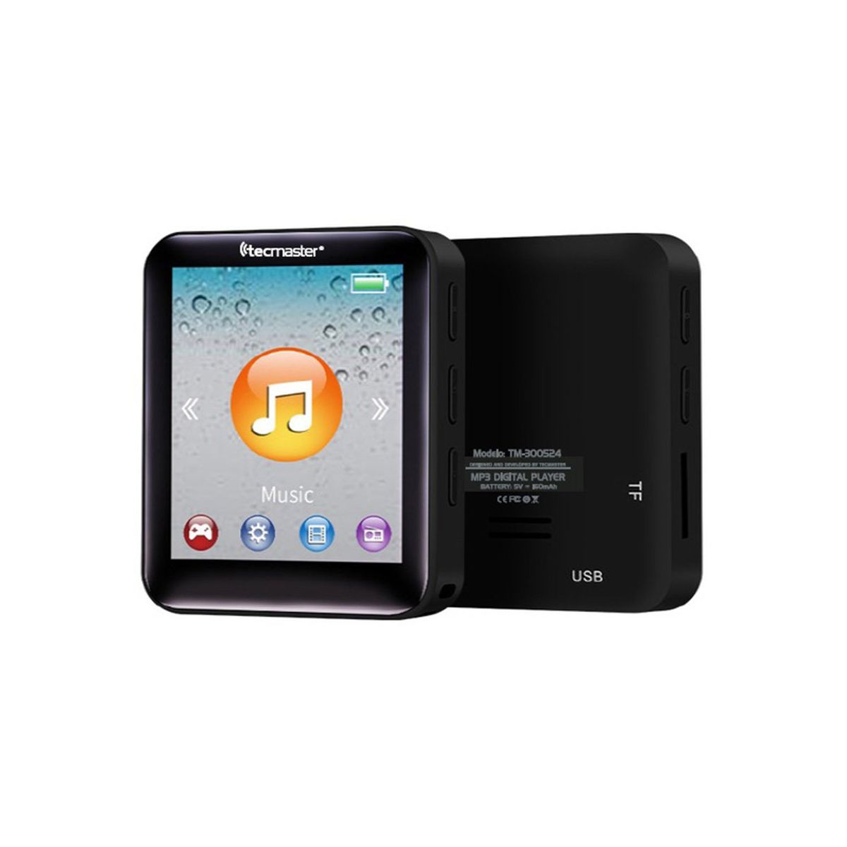 TECMASTER - Reproductor Mp3 Touch Screen Bluetooth 16gb Tm-300524