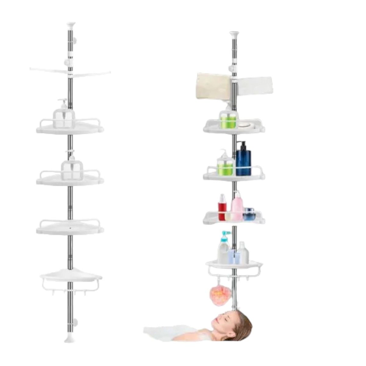 GENERICO - Esquinero De Ducha Multi-uso 4 Repisas Ajustables