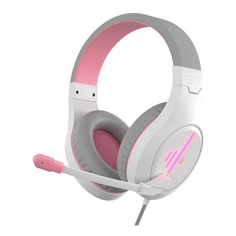 MEETION - Audifonos Gamer Meetion Mt-hp021 Blanco/rosa Micrófono Led
