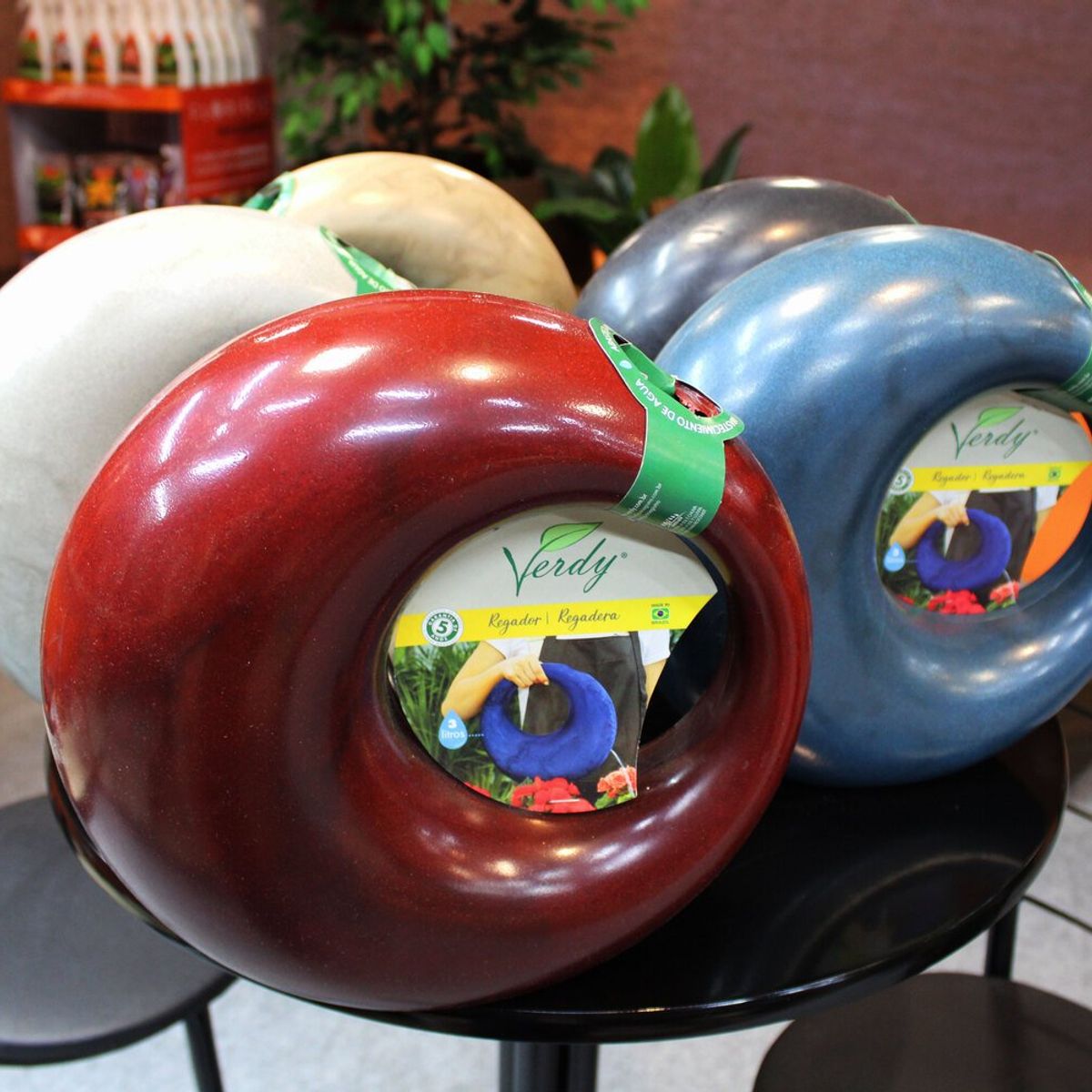 VERDY - Regadera decorativa Circular 2,5 Lts Azul Índigo Efecto Marmoleado