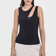 RURUTOTO - Polera Sin Mangas Training Tank Mujer Negro