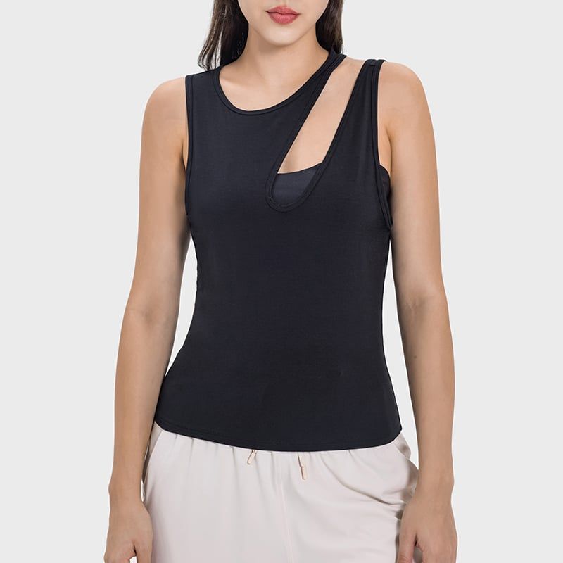 RURUTOTO - Polera Sin Mangas Training Tank Mujer Negro