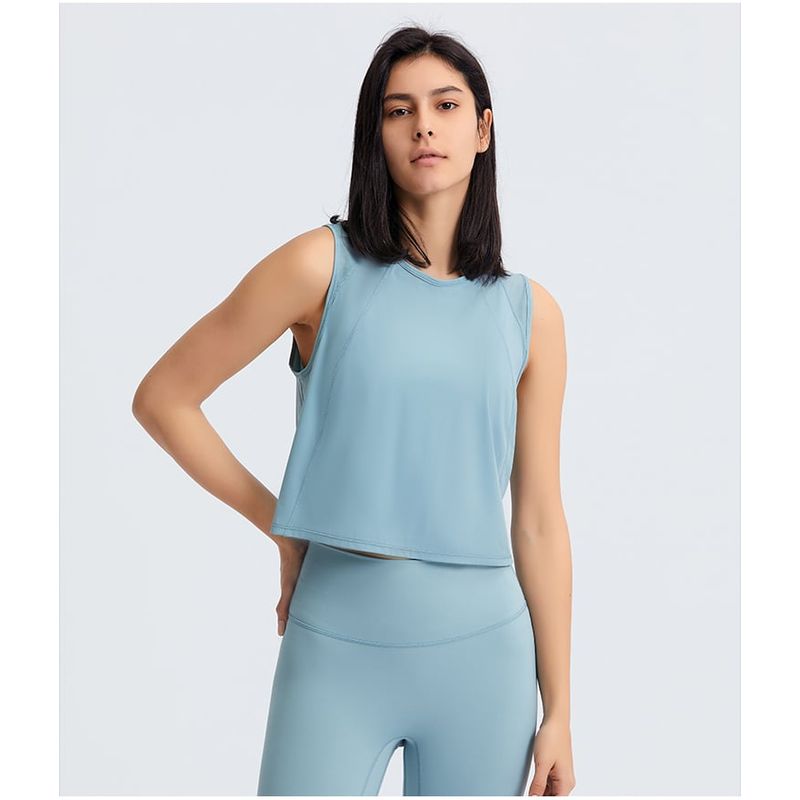 RURUTOTO - Camiseta sin mangas atlética para Mujer Negro