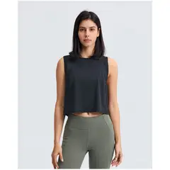 RURUTOTO - Camiseta sin mangas atlética para Mujer Negro