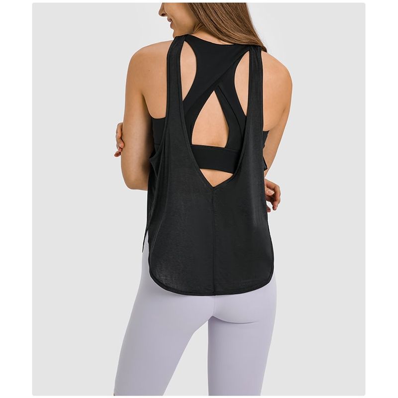 RURUTOTO - Polera Sin Mangas Con Brasier Training Tank Mujer Negro