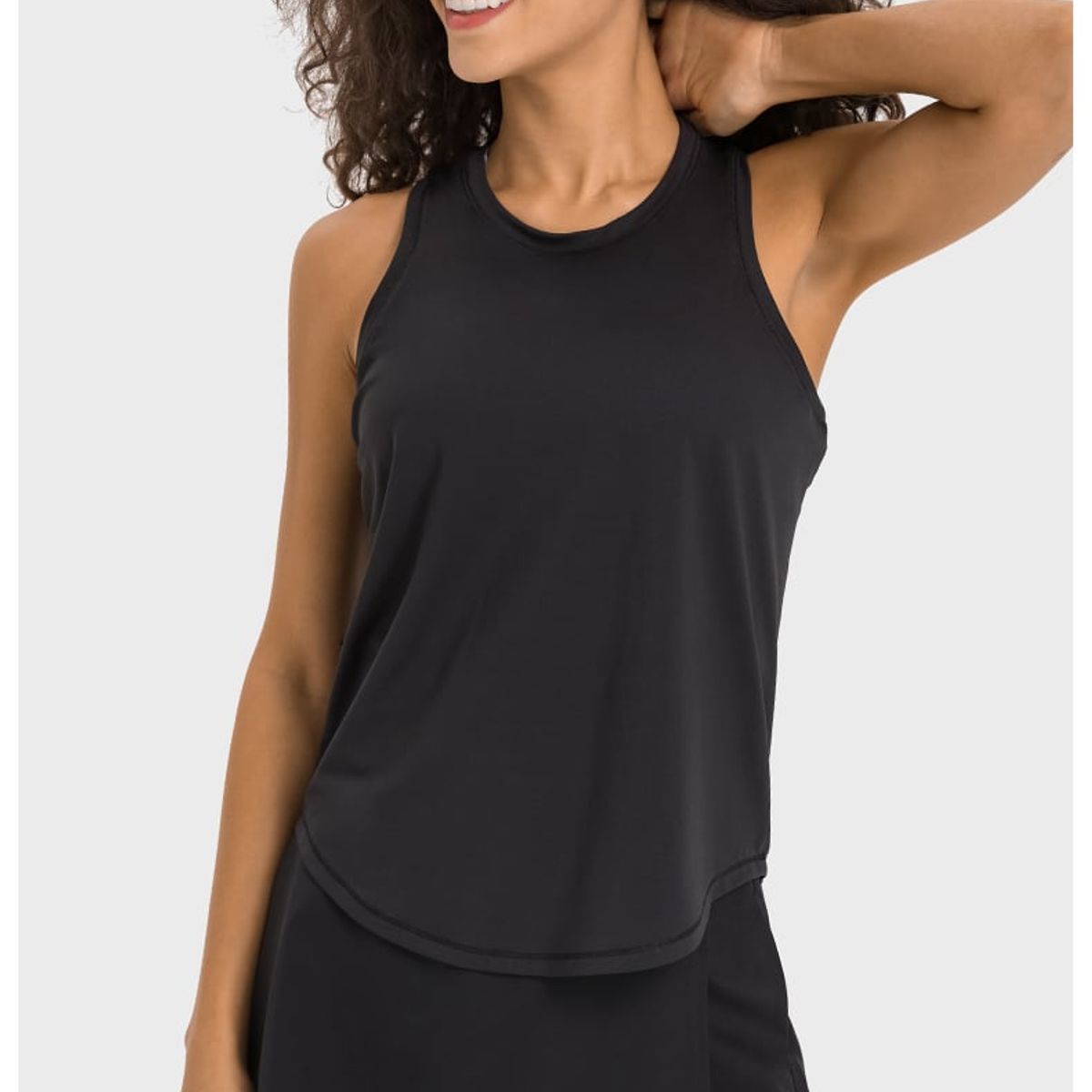 RURUTOTO - Polera Sin Mangas Deportiva Gym Mujer Negro