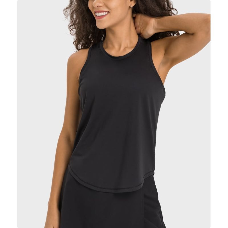 RURUTOTO - Polera Sin Mangas Deportiva Gym Mujer Negro