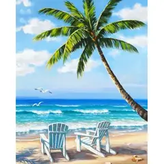 GENERICO - Kit Diamond Painting Pintura De Diamante - Playa Palmera
