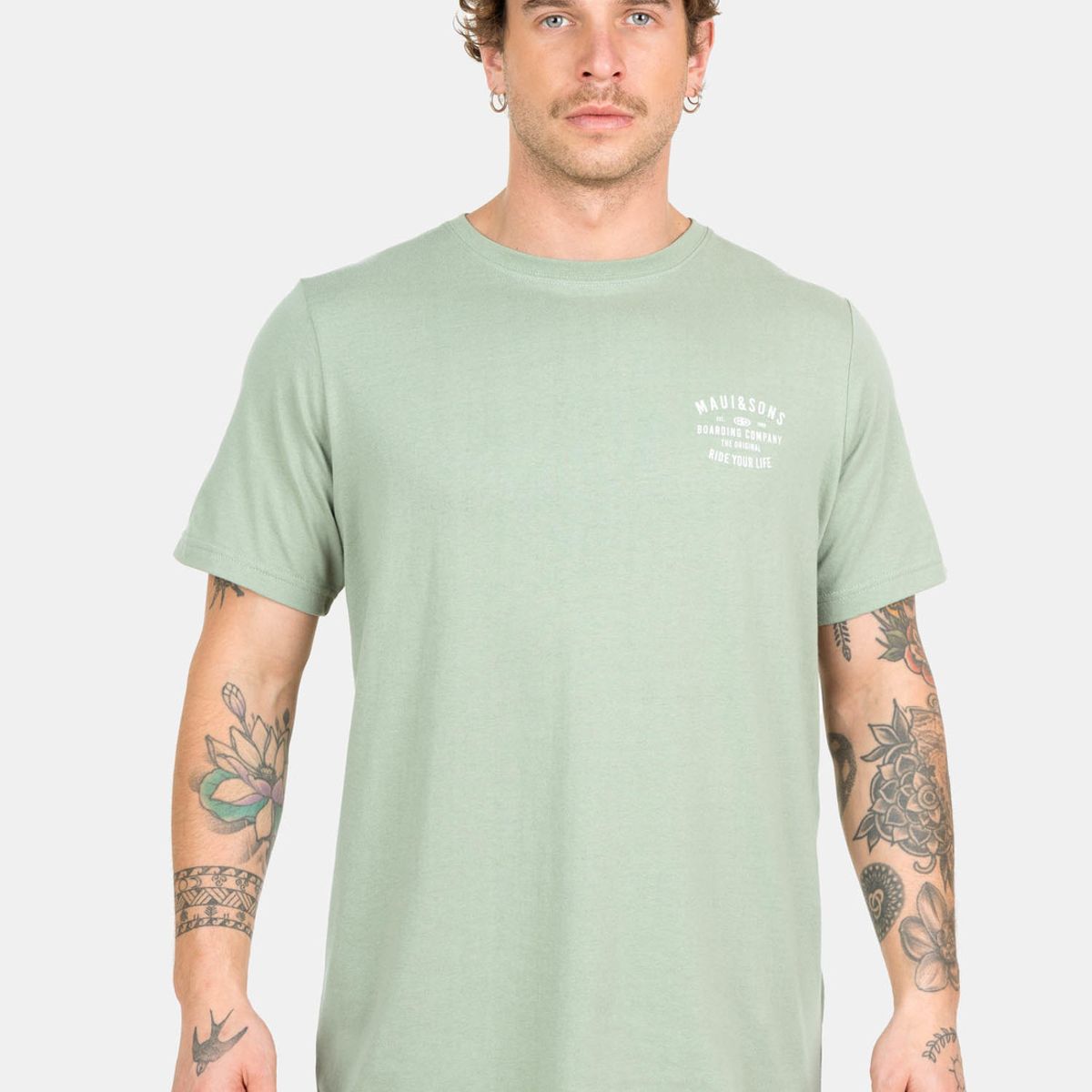 MAUI AND SONS - Polera MC Boarding Company Verde Hombre Maui And Sons