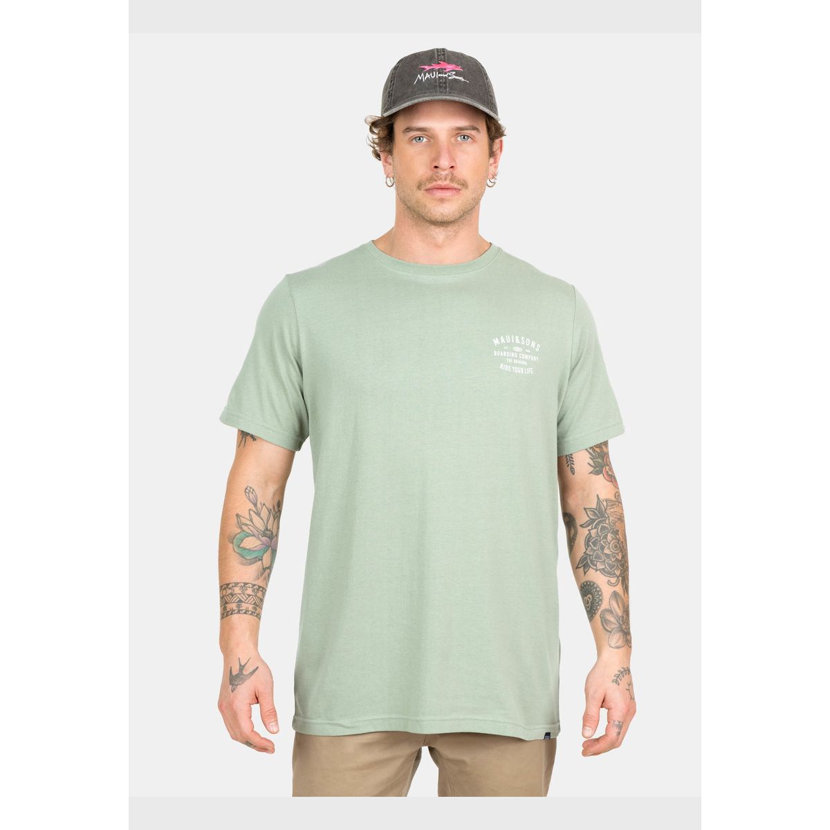 MAUI AND SONS - Polera MC Boarding Company Verde Hombre Maui And Sons