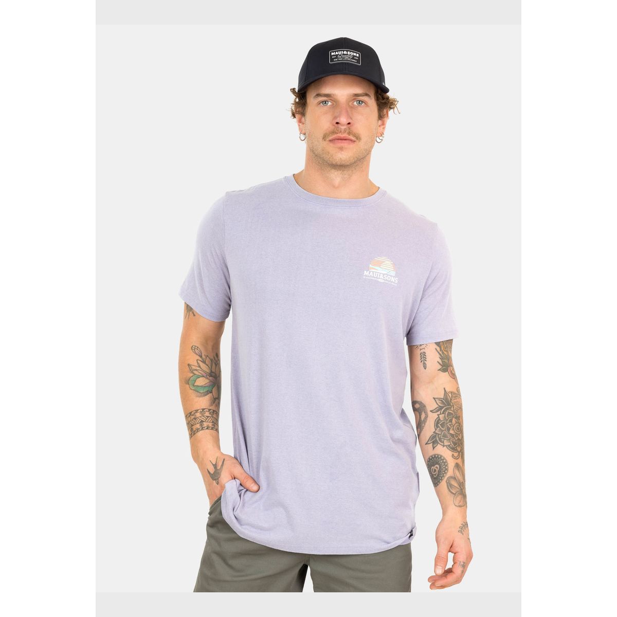 MAUI AND SONS - Polera MC Portraid Sunset Morado Hombre Maui And Sons