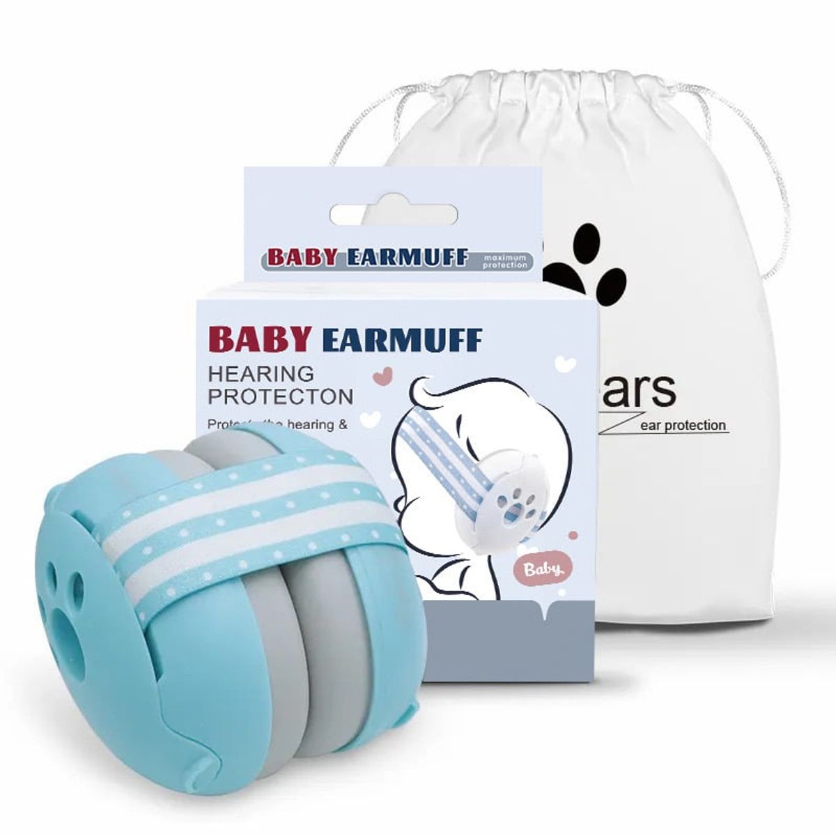LUBABYCAS - Orejeras Antiruido Auriculares Protectores Bebé Azul Lubabycas