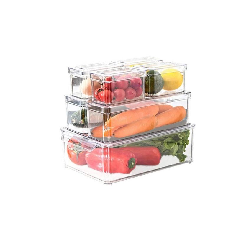 GENERICO - Set 7 Organizador Refrigerador Cocina Contenedores White