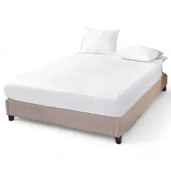 GENERICO - Funda Cubre Colchon 15 Plaza + 1 Funda Almohada - Blanco