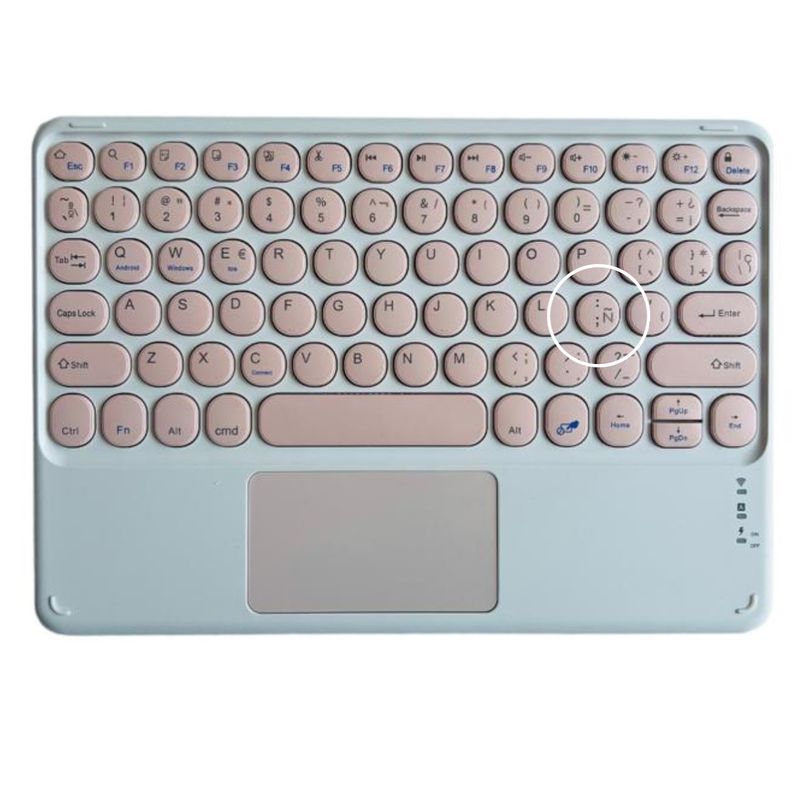 GENERICO - Teclado Inalámbrico Bluetooth Con Mouse (touchpad) Rosado