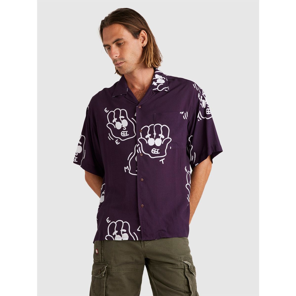 ELEMENT - Camisa Manga Corta Hombre LCTXE Resort Morada ELEMENT