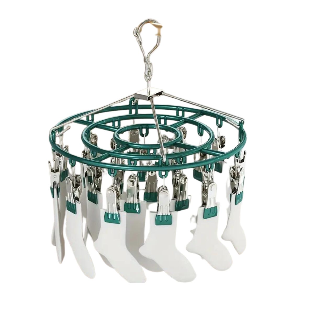 CRUSEC - Mini Tendedero Para Secar Calcetines Ropa Interior 24 Clips