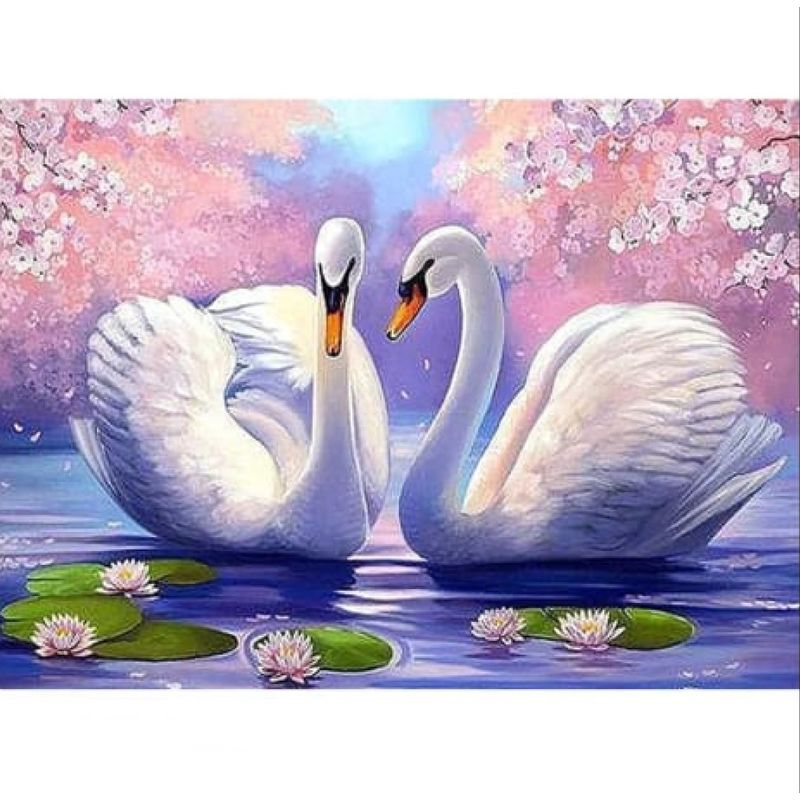 GENERICO - Kit Diamond Painting Pintura De Diamante -pareja De Cisnes16