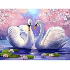 GENERICO - Kit Diamond Painting Pintura De Diamante -pareja De Cisnes16
