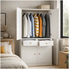HOMER DESIGN - Closet Armario Estante Organizador De Ropa 180cm Con Barra