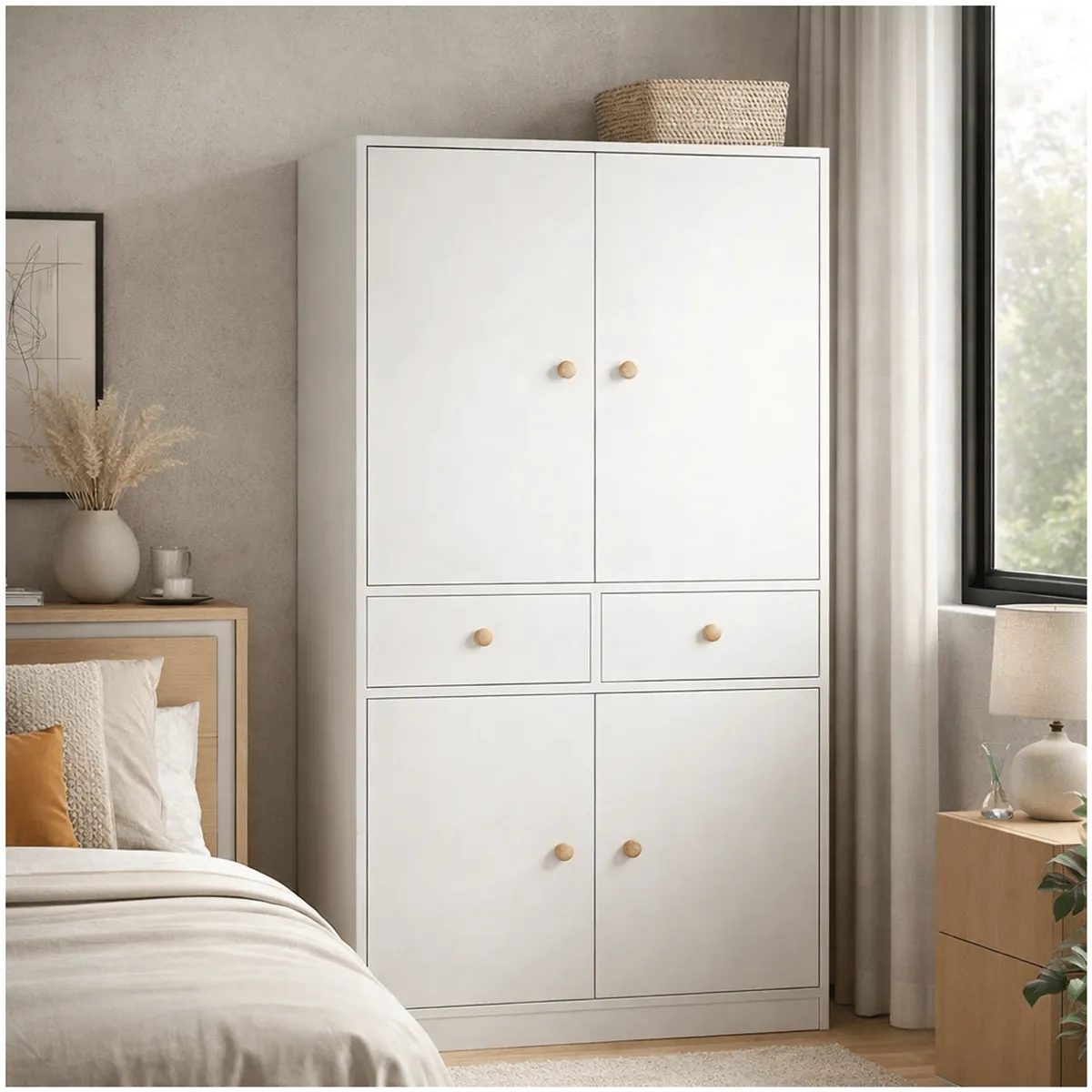 HOMER DESIGN - Closet Armario Estante Organizador De Ropa 180cm Con Barra