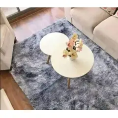 GENERICO - Alfombra Living peluda tipo Shaggy 240cm x 200cm Gris Jaspeada