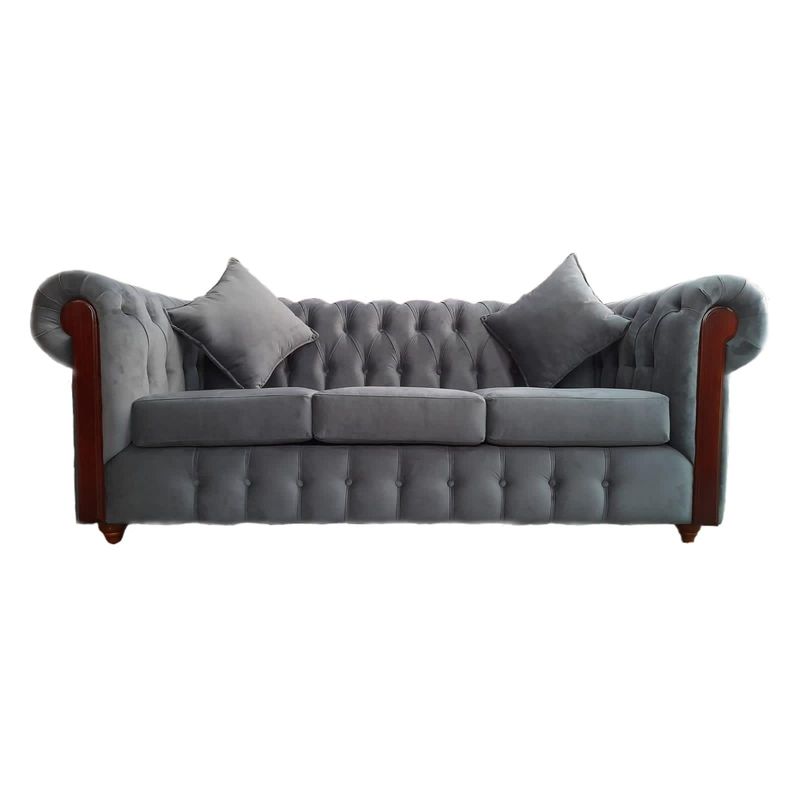 GENERICO - CHESTERFIELD 3 CUERPOS GRIS OSCURO