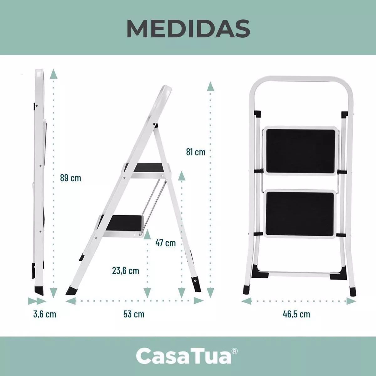 SHOP EHOME BAG - Escalera Plegable Multiuso de 2 Peldaños