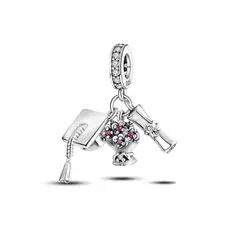 SILVER HEART - Charm Triple Motivo Graduación en Plata Fina 925